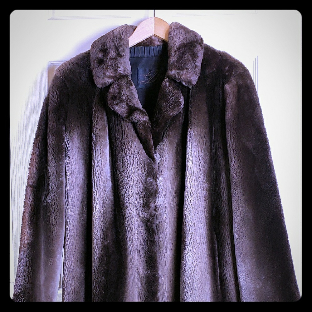 Dittrich Brown Sheered Beaver Fur Coat